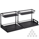 2-Tier Wire Pull Out Cabinet Under Sink Basket Organizer 10.7"x14.2" 2PCS-9