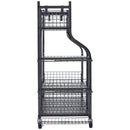 VEVOR Golf Storage Garage Organizer, 2 Golf Bag Stand Holder and Other Sports Equipment Storage Rack, Rolling Ball Cart on Wheels, Outdoor Sport Gear and Toy Storage with Baskets & Hooks, Steel, Black-11