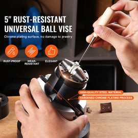 Engraving Block 5 inch Ball Vise Setting Jewelry Ball Vise Engraving with 34PCS Attachment and Rubber Base - 0