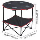 Folding Camping Table, Outdoor Portable Side Tables, Lightweight Fold Up Table, 600D Oxford Fabric & Steel Ultra Compact Work Table with Large Storage & Carry Bag, For Beach Picnic, 28.3"x24"-8
