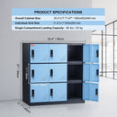 VEVOR 9 Doors Metal Storage Cabinet Employees Steel Storage Cabinet Office Black-7
