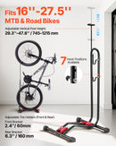 Bike Rack, Upright Bike Stand Floor for 406.4 to 700 mm Mountain & Road Bikes, Vertical & Horizontal Bicycle Stand for Secure Parking and Storage in Garage, Truck Bed, Indoor, Outdoor, Black-2