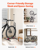 Bike Rack, Upright Bike Stand Floor for 406.4 to 700 mm Mountain & Road Bikes, Vertical & Horizontal Bicycle Stand for Secure Parking and Storage in Garage, Truck Bed, Indoor, Outdoor, Black-4
