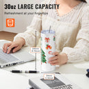 VEVOR 8 Pack Straight Sublimation Tumblers, 30 oz Blank Tumbler Bulk, Stainless Steel Double Wall Tumbler Cups with Straw, Lid, Brush, Base, Shrink Wrap, Gift Box, for Heat Press and Heat Transfer-5