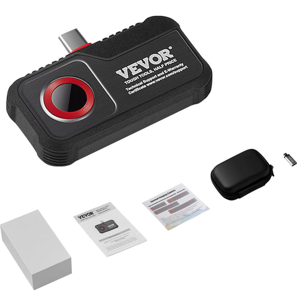 VEVOR Thermal Imaging Camera for Android, 256 x 192 IR Resolution Infrared Thermal Imager with Visual Camera, 25Hz Refresh Rate Thermal Camera for Smartphone/Tablet, -4-1022°F Temperature Range, IP54