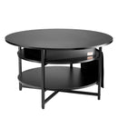 VEVOR Lift Top Coffee Table 35.3" Round Coffee Table for Living Room Black-1