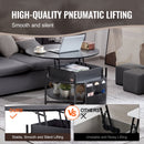 VEVOR Lift Top Coffee Table 35.3" Round Coffee Table for Living Room Black-3