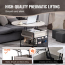 VEVOR Lift Top Coffee Table 35.3" Round Coffee Table for Living Room White-3