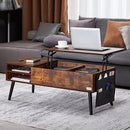 VEVOR Lift Top Coffee Table 39.4 in Rectangle Coffee Table for Living Room Brown-8