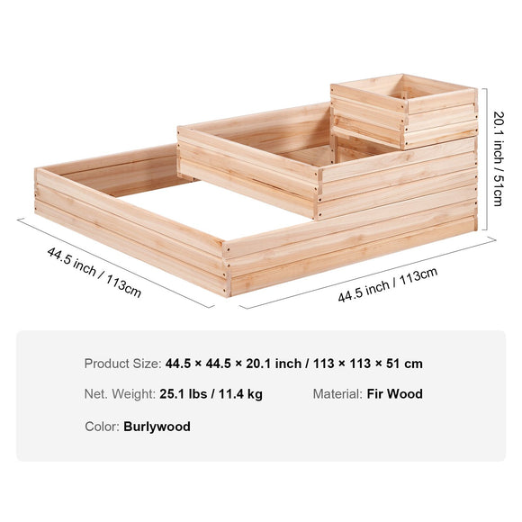 Wooden Raised Garden Bed Planter Box 113 x 113 x 51 cm Flower Vegetable Herb