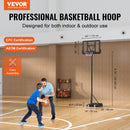 VEVOR Basketball Hoop, 4-10 ft Adjustable Height Portable Backboard System, 44 inch Basketball Hoop & Goal, Kids & Adults Basketball Set with Wheels, Stand, and Fillable Base, for Outdoor/Indoor-2