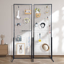 VEVOR 2' x 5.6' Grid Wall Panels Tower, 2 Packs Wire Gridwall Display Racks with T-Base Floorstanding, Double Side Gridwall Panels for Art Craft Shows, Retail Display with Extra Clips and Hooks-8