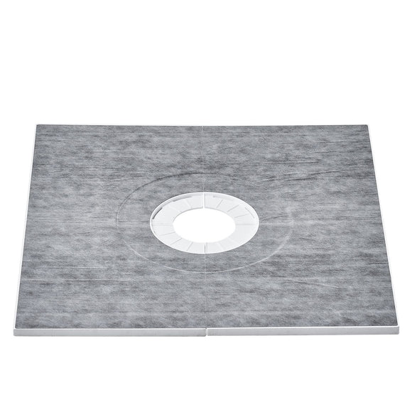 Shower Curb Kit, 914x914mm Shower Pan Kit with 160mm Central Drain, Lightweight EPS Shower Installation Kits with 2 Waterproof Cloths, Shower Pan Slope Sticks Fit for Bathroom