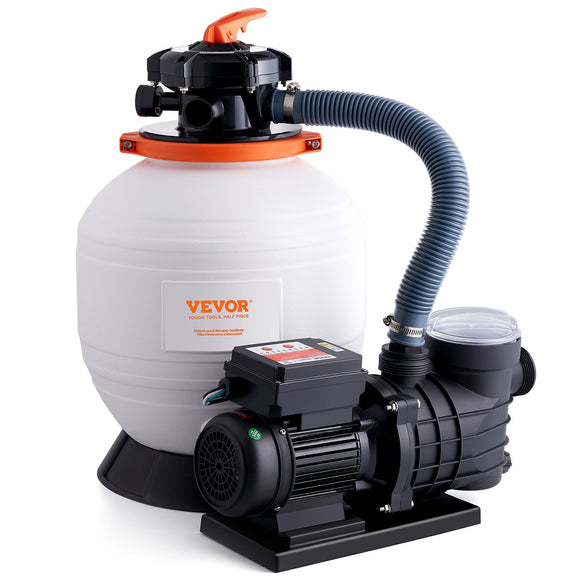 VEVOR Sand Filter Above Ground with 450W Pool Pump 13,000 L/H Flow 6-Way Valve