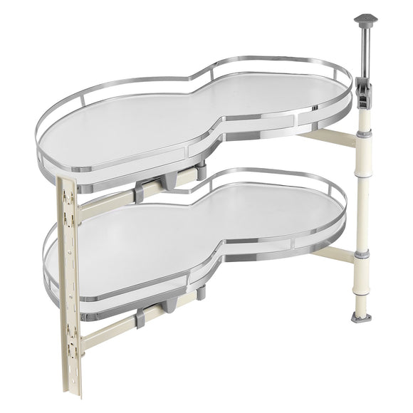 VEVOR Swing Left Blind Corner Cabinet, Pull Out Organizer for 36 inch Width Blind Cabinet, 2 Tier Height Adjustable Swing Tray, Soft Close Kitchen Cloud Blind Organizer, Left Open