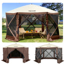 VEVOR Pop-up Camping Gazebo Camping Canopy Shelter 6 Sided 10' x 10' Sun Shade-1