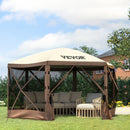 VEVOR Pop-up Camping Gazebo Camping Canopy Shelter 6 Sided 10' x 10' Sun Shade-8