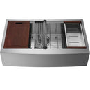 VEVOR Farmhouse Kitchen Sink, 304 Stainless Steel Drop-In Sinks, Top Mount Single Bowl Basin with Ledge & Accessories, Household Dishwasher Sinks for Workstation, Prep Kitchen, and Bar Sink, 36 inch-1