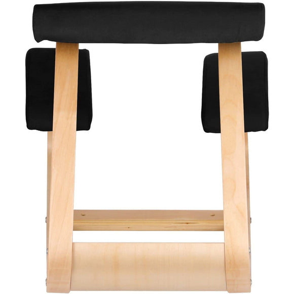 Wooden Ergonomic Kneeling Chair Memory Seat Cushion Relieving Body Black