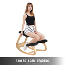 VEVOR Wooden Ergonomic Kneeling Chair Memory Seat Cushion Relieving Body Black-5