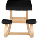 VEVOR Wooden Ergonomic Kneeling Chair Memory Seat Cushion Relieving Body Black-9