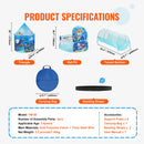 VEVOR 3 in 1 Kids Play Tent with Tunnel, Basketball Hoop for Boys, Girls, Babies and Toddlers, Indoor/Outdoor Pop Up Playhouse with Carrying Bag & Banding Straps Birthday Gifts, Blue Ocean-7