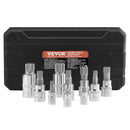 XZN Triple Square Spline Bit Socket Set 10-Piece M4-M18 Cr-V Steel Storage Case-9