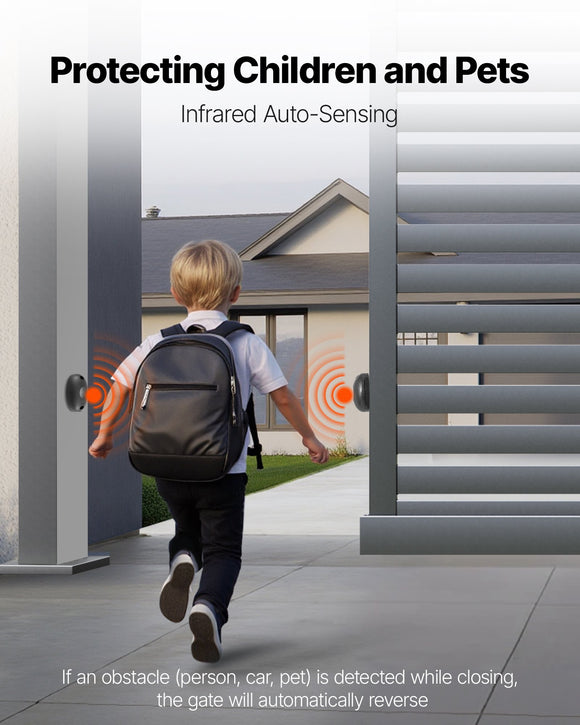 VEVOR 400W Electric Sliding Gate Opener 1000kg Chain Drive Infrared Sensor