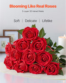 VEVOR 60 Pcs Red Roses Artificial Flowers Realistic Bouquet for Xmas Home Decor-2