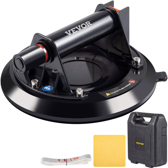 VEVOR Glass Suction Cup, 8'' Vacuum Suction Cup, 220lbs Load Capacity Vacuum Glass Lifter with Plastic Handle, Heavy-Duty Hand-Held Glass Lifter For Granite & Glass Lifting, With a free case