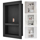 VEVOR Shower Niche Ready for Tile 40.64 x 60.96 cm, 16 x 24 inch Double Shelf Organizer, Square Corners Wall-inserted Niche Recessed, Sealed Protection Modern Soap Storage Niche for Shower Bathroom, Black-1