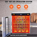VEVOR 10 Trays Food Dehydrator Machine Stainless Steel 1000W Jerky Fruit Drying-6