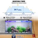 VEVOR Aquarium Light, 14W Full Spectrum Fish Tank Light with 24/7 Natural Mode, Adjustable Timer & 5-Level Brightness, with Aluminum Alloy Shell Extendable Brackets for 12"-18" Freshwater Planted Tank-4