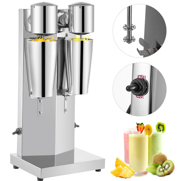 Commercial Milkshake Maker Machine Double Heads Thickshake Frother Stainless