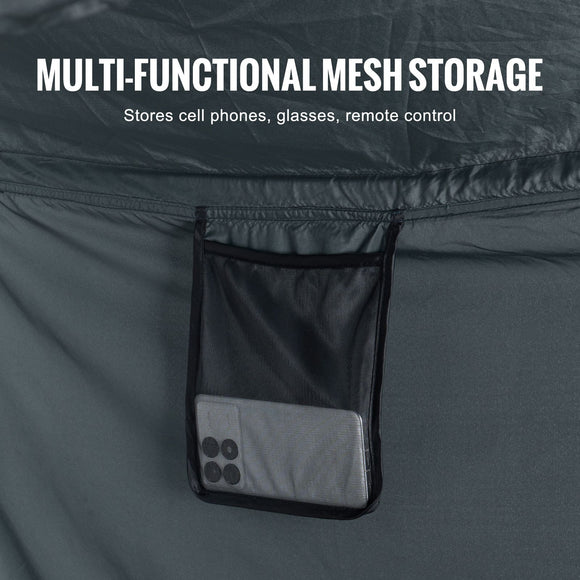 Bed Tent, Pongee Fabric, 4 Doors Breathable Dream Tent with 7 mm Fiber Poles on Bed Privacy, Full Size Block out Light Sleeping Bed Canopy, Fit for Kids Playhouse and Adults Sleeping Tent