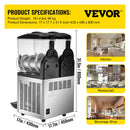 VEVOR Commercial Slush Machine Margarita Slush Maker 2x15L Frozen Drink Machine-7