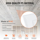 VEVOR Ceiling Tiles 12-Pack 24 x 24 in PVC Easy Installation White Geometric-3
