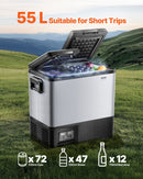 VEVOR Portable Car Refrigerator Freezer Compressor 55L Dual Zone for Car Home-2