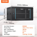 VEVOR 6U Wall Mount Network Server Cabinet, 15.5'' Deep, Server Rack Cabinet Enclosure, 200 lbs Max. Ground-mounted Load Capacity, with Locking Glass Door Side Panels, for IT Equipment, A/V Devices-7