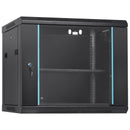 VEVOR 9U Wall Mount Network Server Cabinet, 39.37 cm Deep, Server Rack Cabinet Enclosure, 90.7 kg Max. Ground-mounted Load Capacity, with Locking Glass Door Side Panels, for IT Equipment, A/V Devices-1