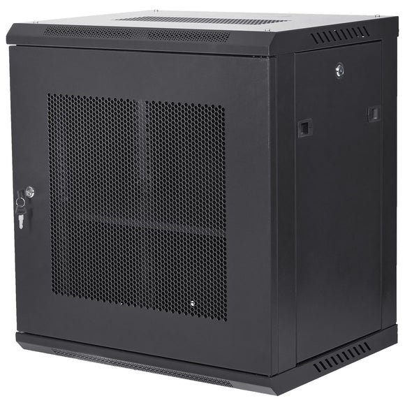 12U Wall Mount Network Server Cabinet, 15.5'' Deep, Server Rack Cabinet Enclosure, 200 lbs Max. Ground-mounted Load Capacity, with Locking Door Side Panels, for IT Equipment, A/V Devices