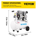 VEVOR Air Compressor 6.6 Gallon, Portable Air Compressor 1 HP, Oil Free Air Compressor Steel Tank 750W,  Pancake Air Compressor 115 PSI, Ultra Quiet Compressor for Home Repair, Tire Inflation-7