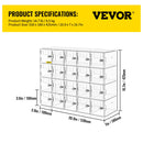 VEVOR Acrylic Cell Phone Locker Box Storage Cabinet Pocket w/Keys 20 Slots Clear-7