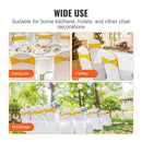 VEVOR Stretch Spandex Chair Sashes, Chair Slipcover and Stretch Chair Sash with Round Buckle, Elastic Chair Bands, Fitting Wedding, Holiday, Banquet, Party Chair Decoration (100 PCS Golden Yellow)-6