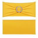 VEVOR Stretch Spandex Chair Sashes, Chair Slipcover and Stretch Chair Sash with Round Buckle, Elastic Chair Bands, Fitting Wedding, Holiday, Banquet, Party Chair Decoration (100 PCS Golden Yellow)-9