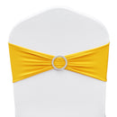 VEVOR Stretch Spandex Chair Sashes, Chair Slipcover and Stretch Chair Sash with Round Buckle, Elastic Chair Bands, Fitting Wedding, Holiday, Banquet, Party Chair Decoration (100 PCS Golden Yellow)-10