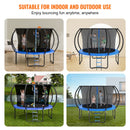 10FT Trampoline, 330 lbs Trampoline with Enclosure Net, Ladder, and Curved Pole, Heavy Duty Trampoline with Jumping Mat and Spring Cover Padding, Outdoor Recreational Trampolines for Kids Adults-6