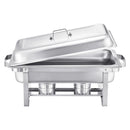 8 Qt 6 Pack Rectangle Chafing Dish Buffet Set Fullsize Pan Stainless Steel-9