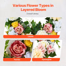 VEVOR Artificial Decorative Wreath 60.96 cm White Pink Yellow Peonies Hydrangeas-4