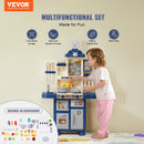 VEVOR Kitchen Playset Kids Pretend Cooking Play Toy 48 Piece Accessories Blue-2